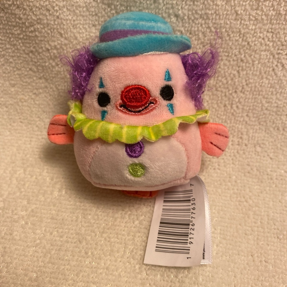 Colorful Clown Plush Toy - Pink, Purple, and Blue